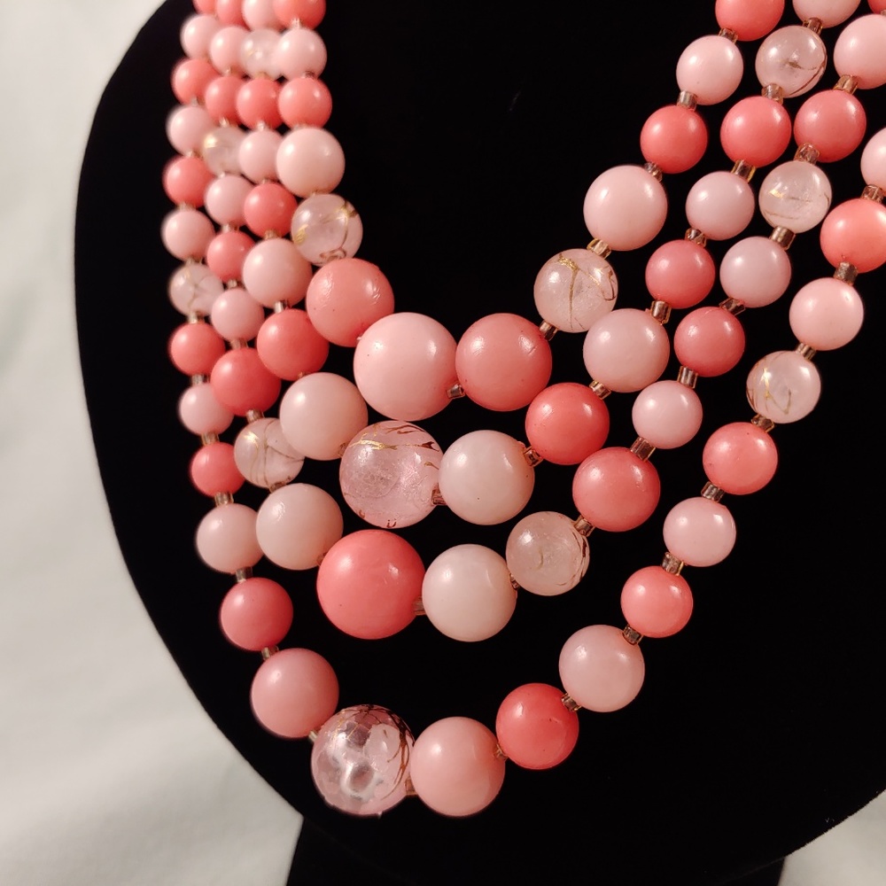 Multi-Strand Layered Waterfall Necklace Vintage - Picture 3 of 7